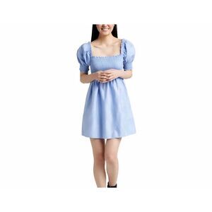 Hill House The Athena Nap Dress in Light Blue Glitter Check Size XL